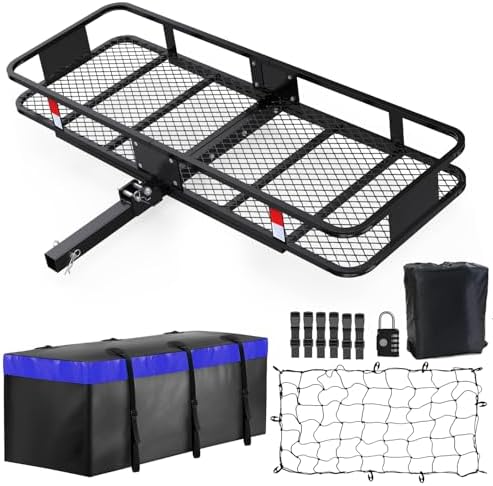 FORWODE 60x24x6 Hitch Carrier for 2 Inch Receiver, 500LB Capacity Hitch Mount by FORWODE