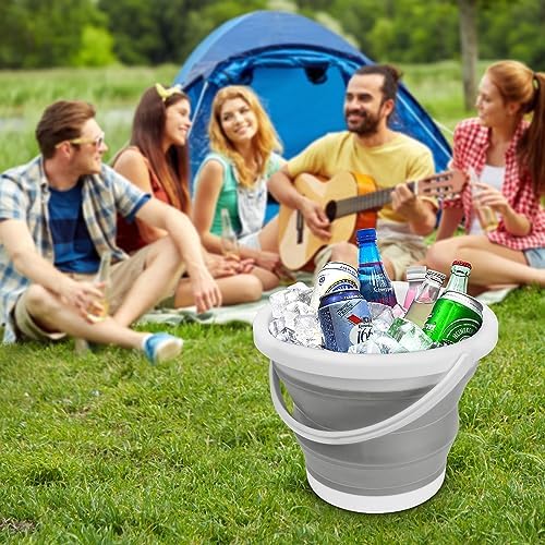 Collapsible Mop Bucket and Ice Bucket-5L Household Cleaning Silicone Dust Mops - Image 4