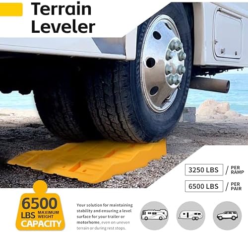 MaxxHaul 50939 3-Steps RV Leveling Ramps Yellow Camper & Trailer - Image 5