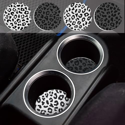 Boao 4 Pcs Leopard Car Cupholder Coasters - Image 4