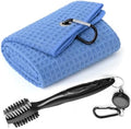 Mile High Life Golf Towel & Groove Brush Set, Microfiber Waffle-16 x24 by MileHighLife