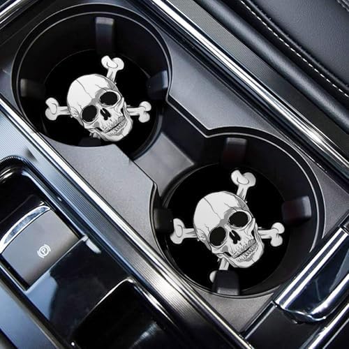 Car Cup Holder Coaster for Anime Skull Skeleton Silicone 2.75" Car Coaster Car - Image 3