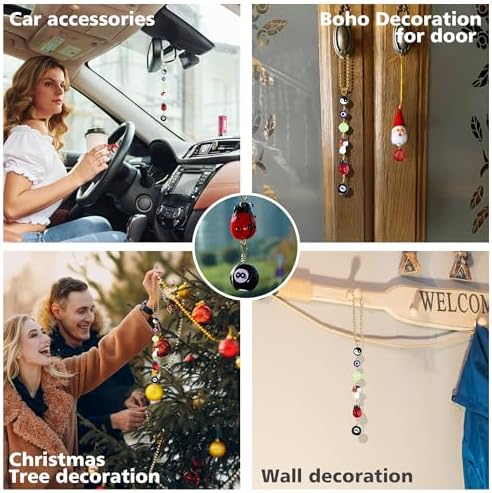 Car Rear View Mirror Accessories Mushroom Car Hanging Ornament, Evil Eye Witchy - Image 7