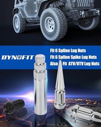Dynofit 6 Spline Spike Lug Nut Socket, fit M12 1/2" - Image 4