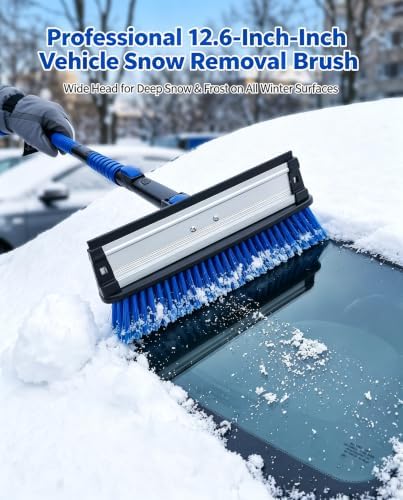 56" Long Snow Brush Ice Scraper and Squeegee - Image 7
