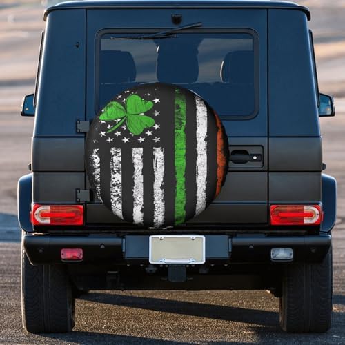 Vintage Irish American Flag Weatherproof Spare Tire Cover - Image 3