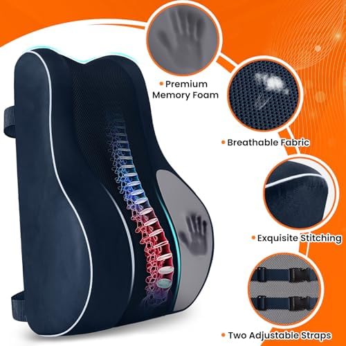 CloudBliss XL Lumbar Support Pillow, Memory Foam - Image 4