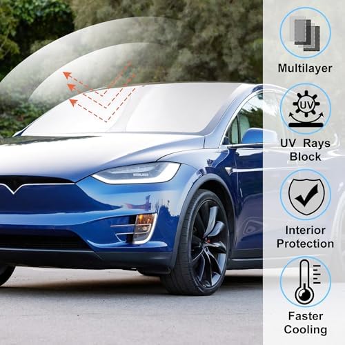 Windshield Sun Shade for 2016-2026 Tesla Model X Accessories - Image 2