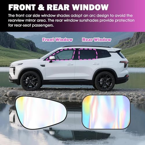 2PCS Static Cling Car Side Window Sun Shade, Radium Reflective Car Window Shades - Image 7
