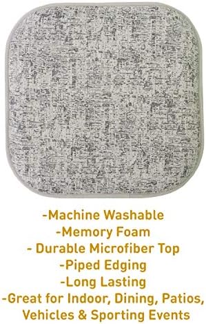 Sweet Home Collection Chair Cushion Memory Foam Pads Honeycomb Pattern Slip Non - Image 3