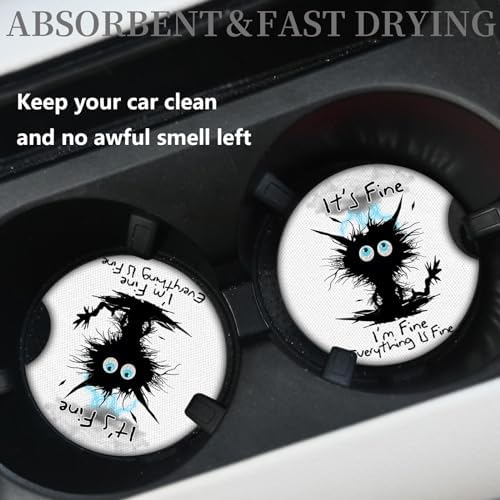 2 Pack Car Cup Holders, Universal Auto Anti Slip Insert Coaster, Rubber Car - Image 2