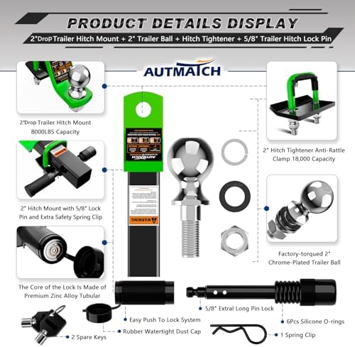 AUTMATCH Trailer Hitch Ball Mount - Image 2