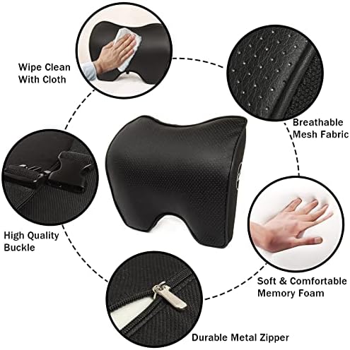 Car Headrest Pillow，Leather Neck Rest Pillow - Image 4