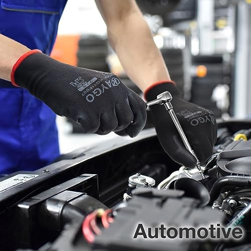 KAYGO Safety Work Gloves for Men Women, PU Coated Palm & Fingers - Image 5