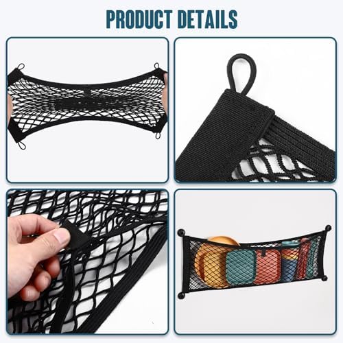 TOBWOLF Cargo Storage Net, 9.8x29.5in Elastic Mesh Trunk Organizer - Image 3