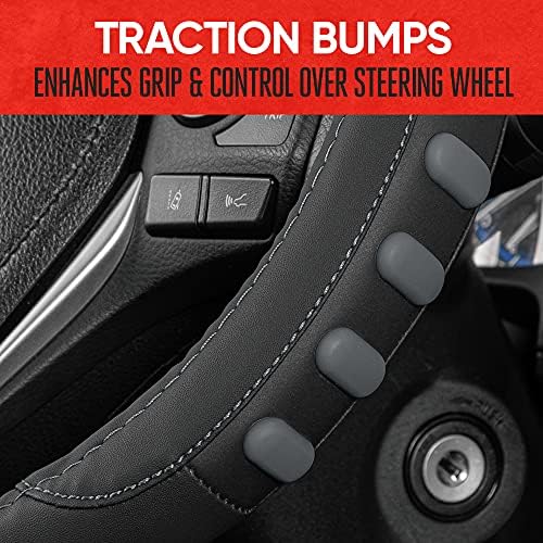 Motor Trend FlexGrip Gray Steering Wheel Cover - Image 5