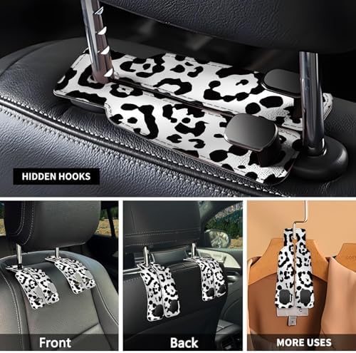 Car Seat Headrest Hook, Universal Leather Cute Hanger Holder Hook, Storage - Image 3