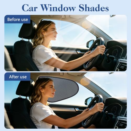 4-Pack Car Window Shades, Foldable Static Cling Car Shades - Image 3