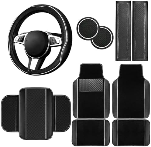 NBTEPEM 10 Pcs Car Floor Mats Full Set Car Accessories, Microfiber Leather by NBTEPEM