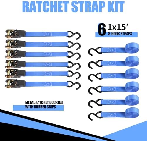 CARTMAN Ratchet Tie Down Straps, 1 in x 15 ft, 1500 lb - Image 7