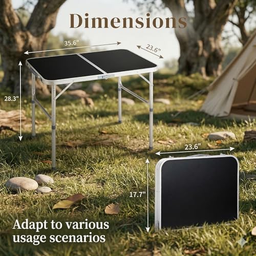 3ft Aluminum Folding Table, Portable Camping Table - Image 3