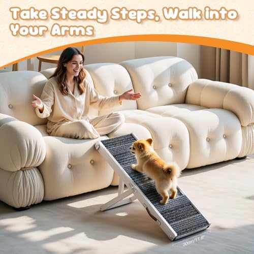 Pawaboo Dog Ramp for Couch Foldable, 5 Ajustable Height from 9.8" to 20.5" - Image 5