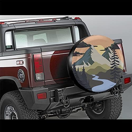 Camper Spare Tire Cover Mountain Adventure Wheel Protectors Tyre Covers - Image 2