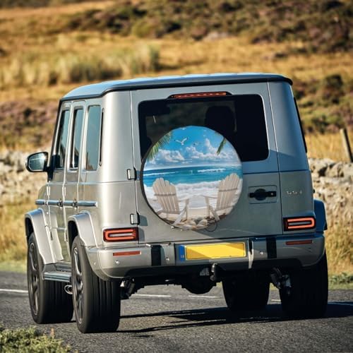 Spare Tire Cover for RV Camper, Beach Scene Tropical Tire Cover Protectors - Image 7
