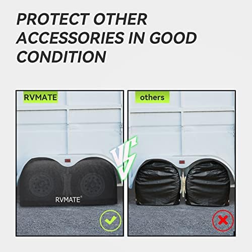 RVMATE RV Tire Covers, Dual Axle Wheel Cover, 2 Pack, Fit 30"-33" Dia. Tire - Image 6