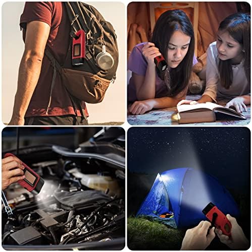 Simpeak 2-Pack Hand Crank Solar Powered LED Flashlight, Emergency Survival - Image 7