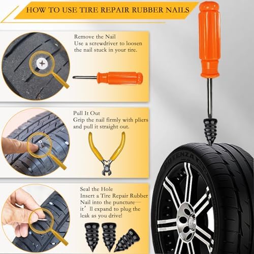 40Pcs Tire Repair Rubber Nails Kit - Image 3