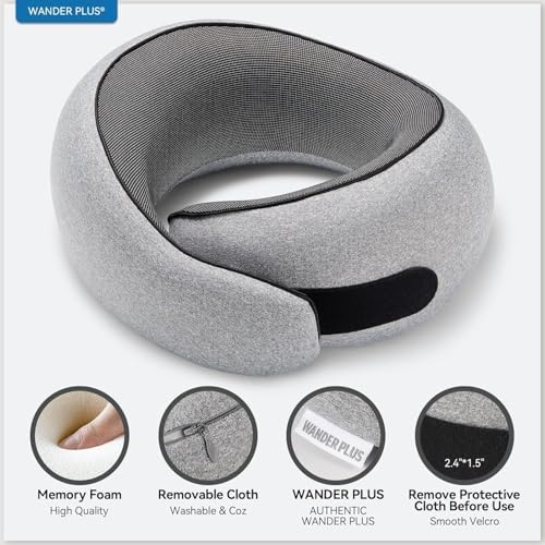 WANDER+® Travel Neck Pillow, Pure Memory Foam Neck Pillow - Image 4