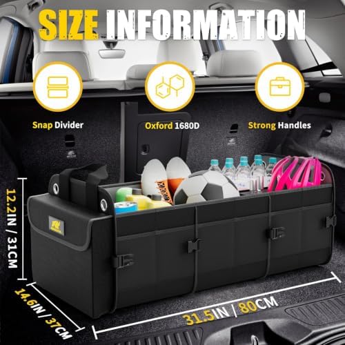 MIKKUPPA Trunk Organizer with Cooler - 100L Collapsible Car Organizer - Image 2