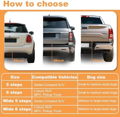Dog Ramp for Car Truck and SUV Dog Stairs for Large Dogs Folding Pet Stairs - Image 5
