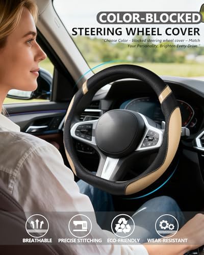Cxtiy D-Shaped Flat Bottom Steering Wheel Cover - Image 2