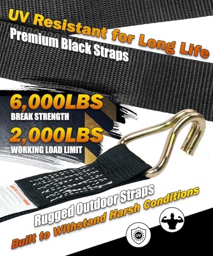 2" Ratchet Straps 6 Pack - 15ft Heavy Duty - Image 5