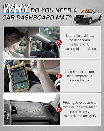 Cartist Black Dash Cover for Ford F-150 F150 2004-2008 Dashboard Cover Mat - Image 2