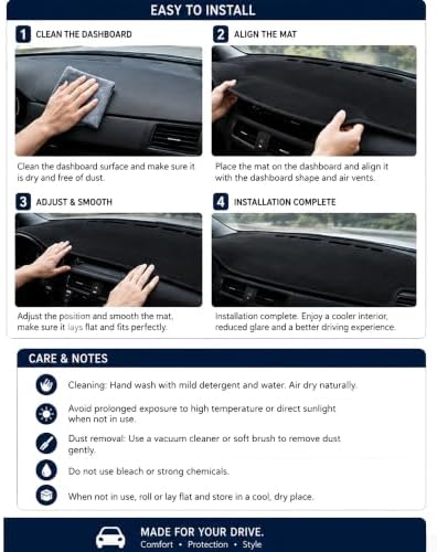 Dashboard Mat Cover for Honda Accord 1997-2002 Nonslip Center Console Sunshield - Image 7