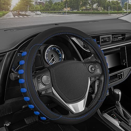 Motor Trend FlexGrip Blue Steering Wheel Cover - Image 3
