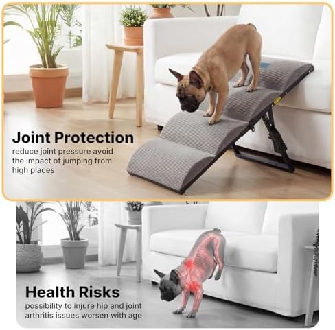 Veehoo Dog Ramp for Bed Couch Small Large Dogs, Foldable Pet Ramp 17“-23''H - Image 4