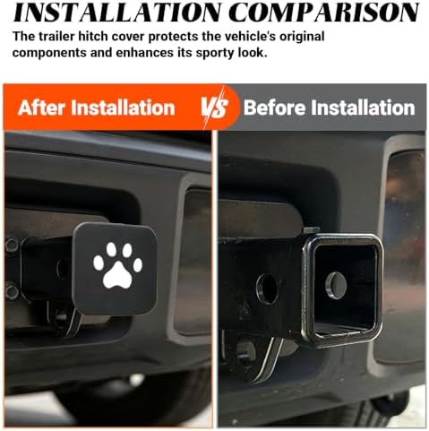 2 Inch Trailer Hitch Cover, Tow Hitch Square Mouth Receiver Plug Protector - Image 7