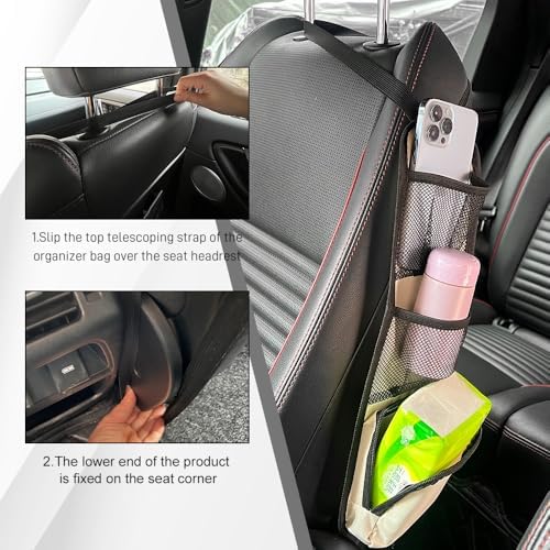 Car Seat Side Organizer, Seat Side Storage Pocket, Car Multi-Pockets Backseat - Image 3