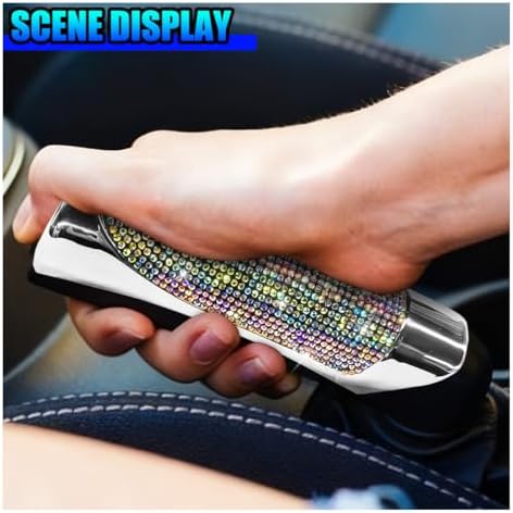 Bling Car Handbrake Cover, ABS Rhinestone Automotive Brake Levers Anti-Scratch - Image 6
