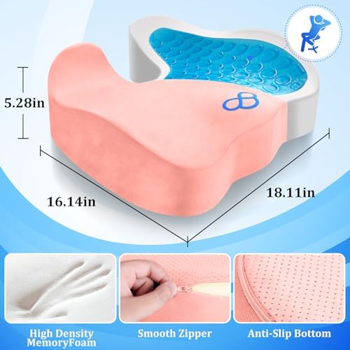 CushyOasis Seat Cushion, Office Chair Cushions, 5.28 in Thick - Image 5