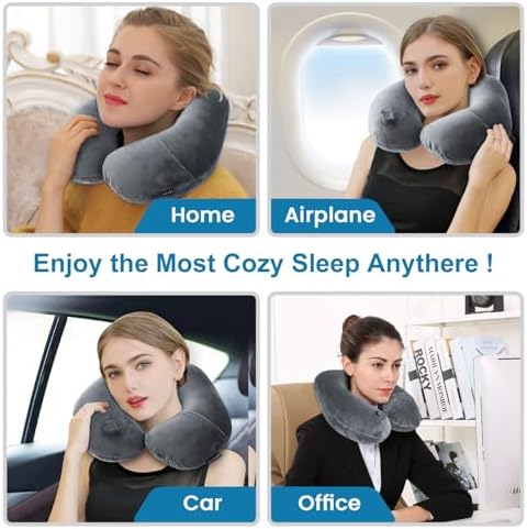 Keemall Inflatable Travel Neck Pillow, Cervical Support - Image 5