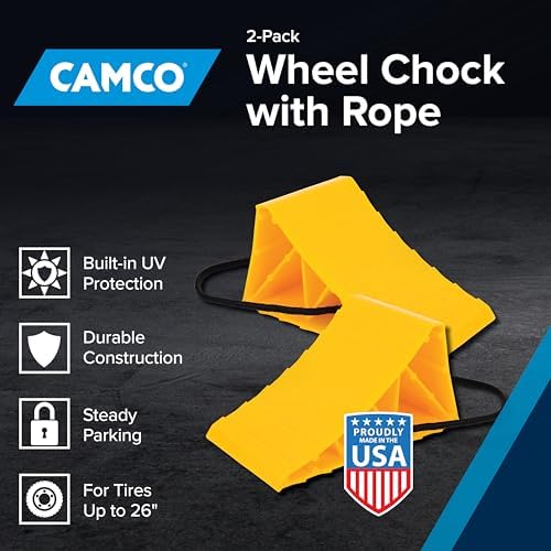Camco RV Wheel Chocks with Rope - Image 2