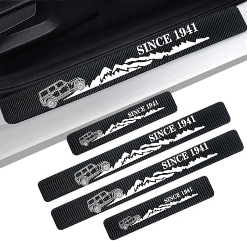 4 Pieces Car Door Sill Protector, Carbon Fiber Threshold Anti-Scratch Sticker by Unknown