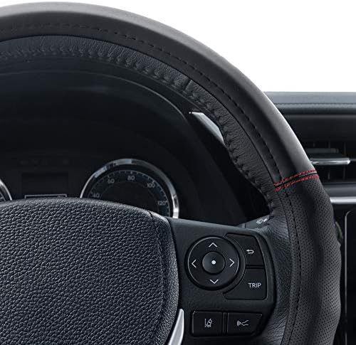 Motor Trend Faux Leather Steering Wheel Cover, Standard 15 inch Size, Comfort - Image 5