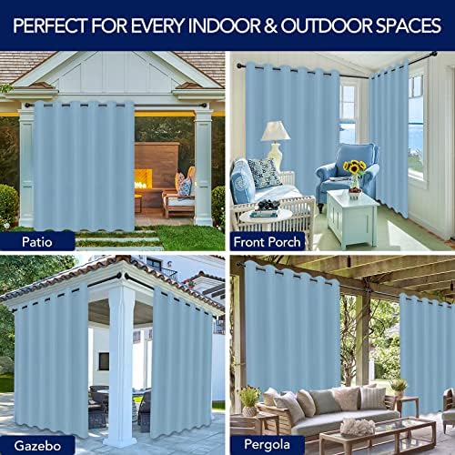 PureFit Outdoor Curtains for Patio Waterproof Weatherproof Outside Curtains - Image 5