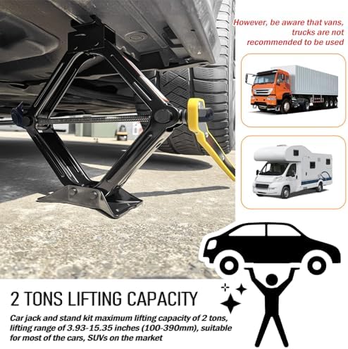 Scissor Jacks Set, 2 Ton Portable Car Jack Kit - Image 6